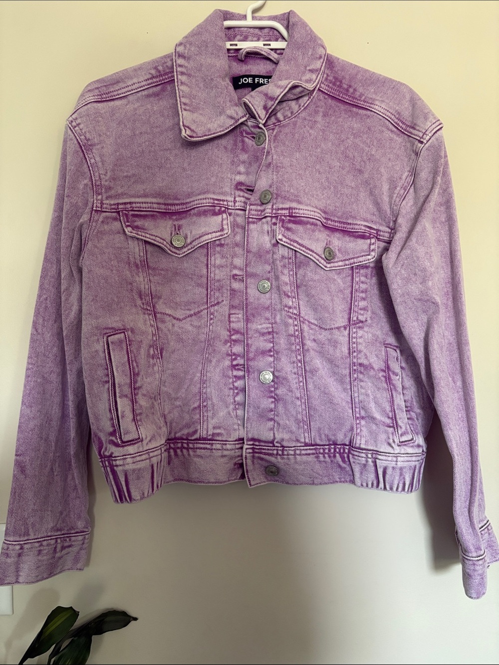 Joe Fresh Purple Washed Denim Jacket - Women's